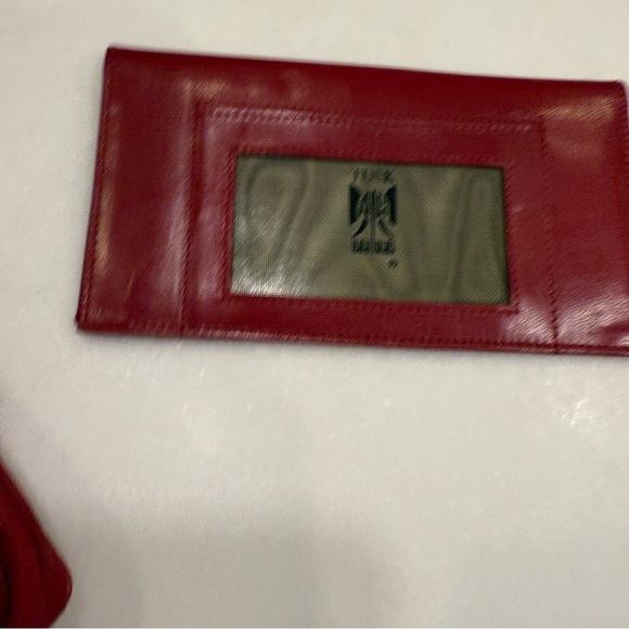 TUSK NEW YORK Women’s Wallet Double Zip Madison Red Pebbled Leather - Picture 6 of 15